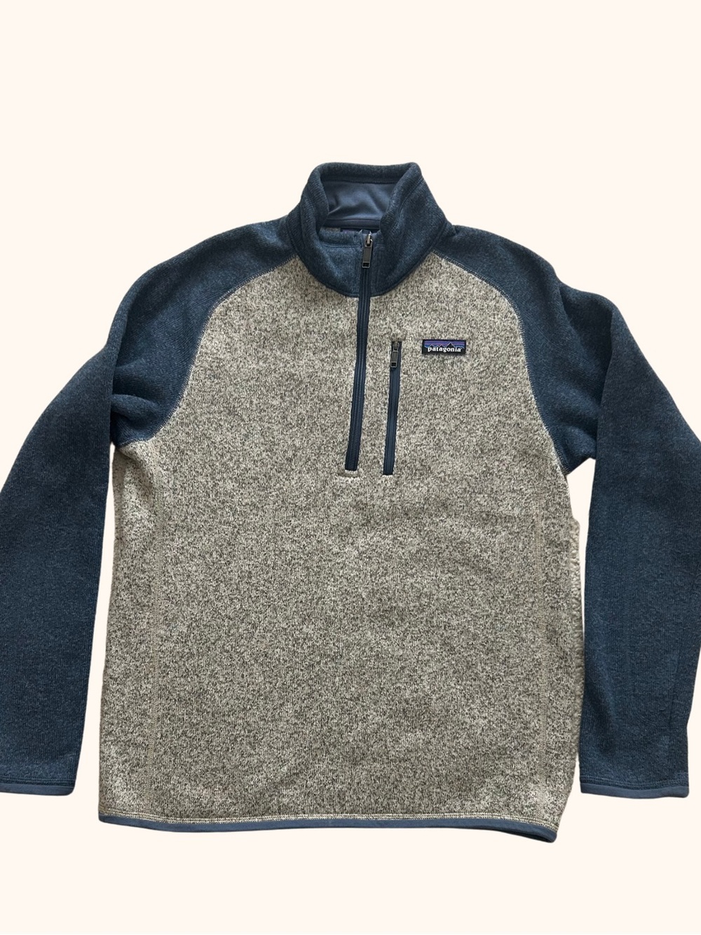 Patagonia Better Sweater Two-Tone Half-Zip Fleece Pullover - Heather Gray & Blue